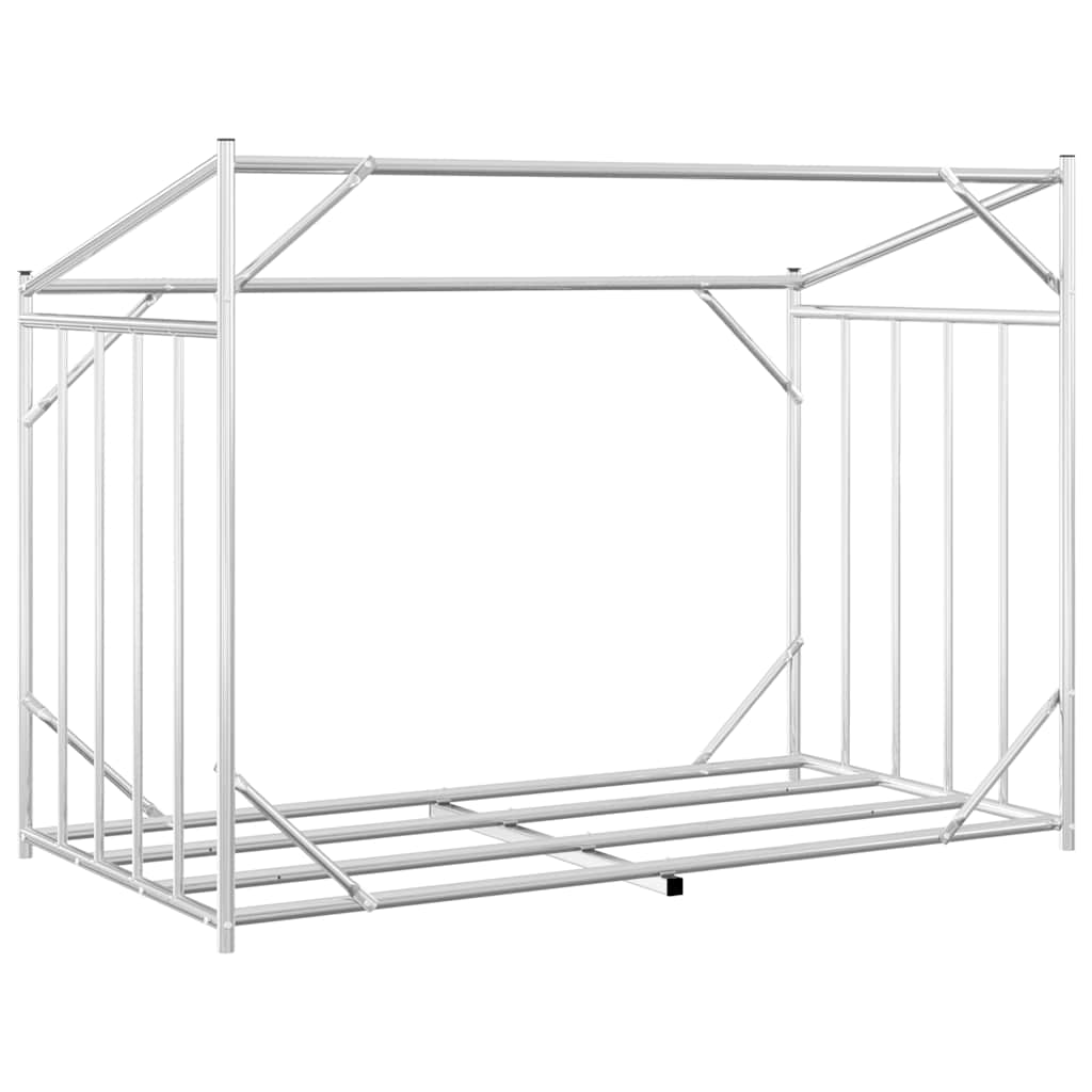 Brennholzregal mit Regenschutz 151x80,5x110,5 cm Stahl Verzinkt