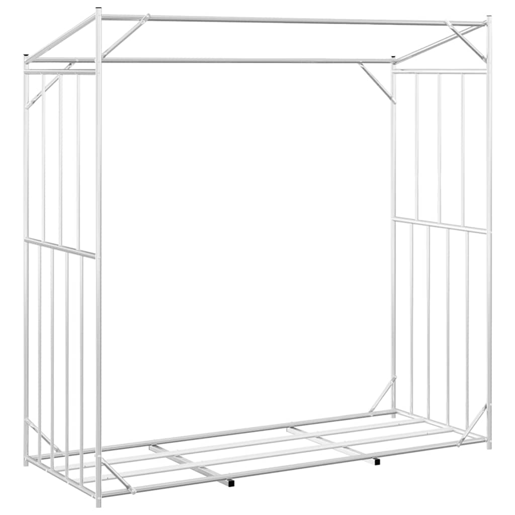 Brennholzregal mit Regenschutz 200x80x200 cm Verzinkter Stahl