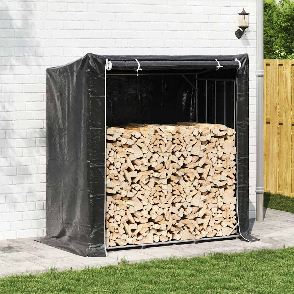 Brennholzregal mit Regenschutz 200x100x200 cm Verzinkter Stahl