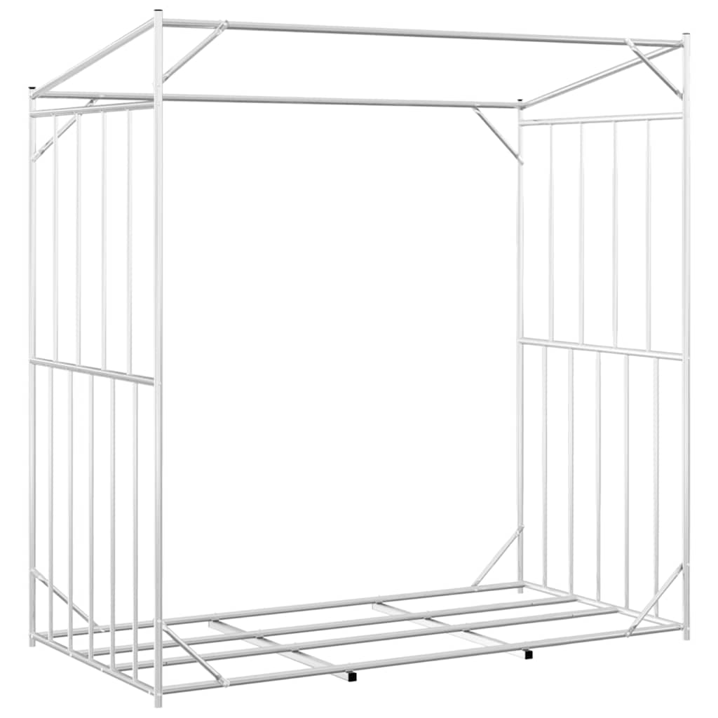 Brennholzregal mit Regenschutz 200x100x200 cm Verzinkter Stahl