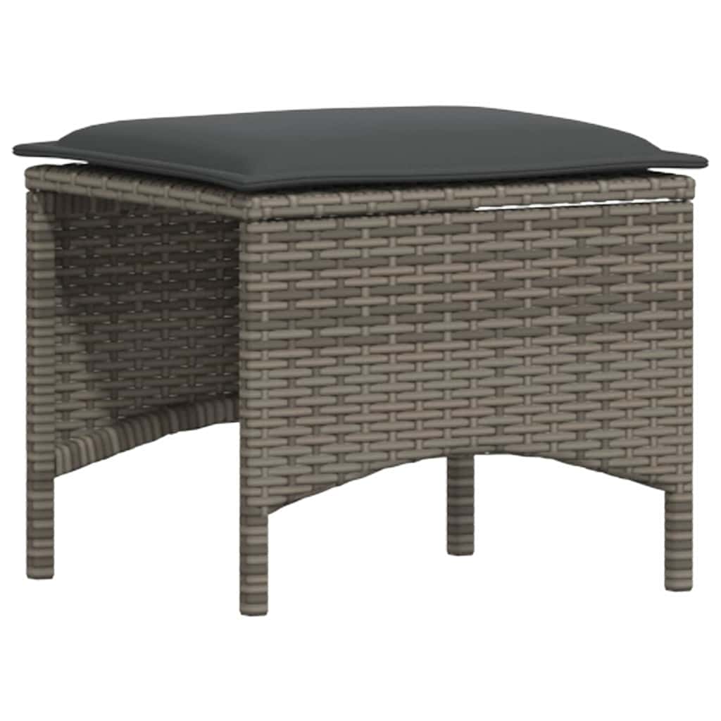 3-piece garden dining set with cushions gray poly rattan