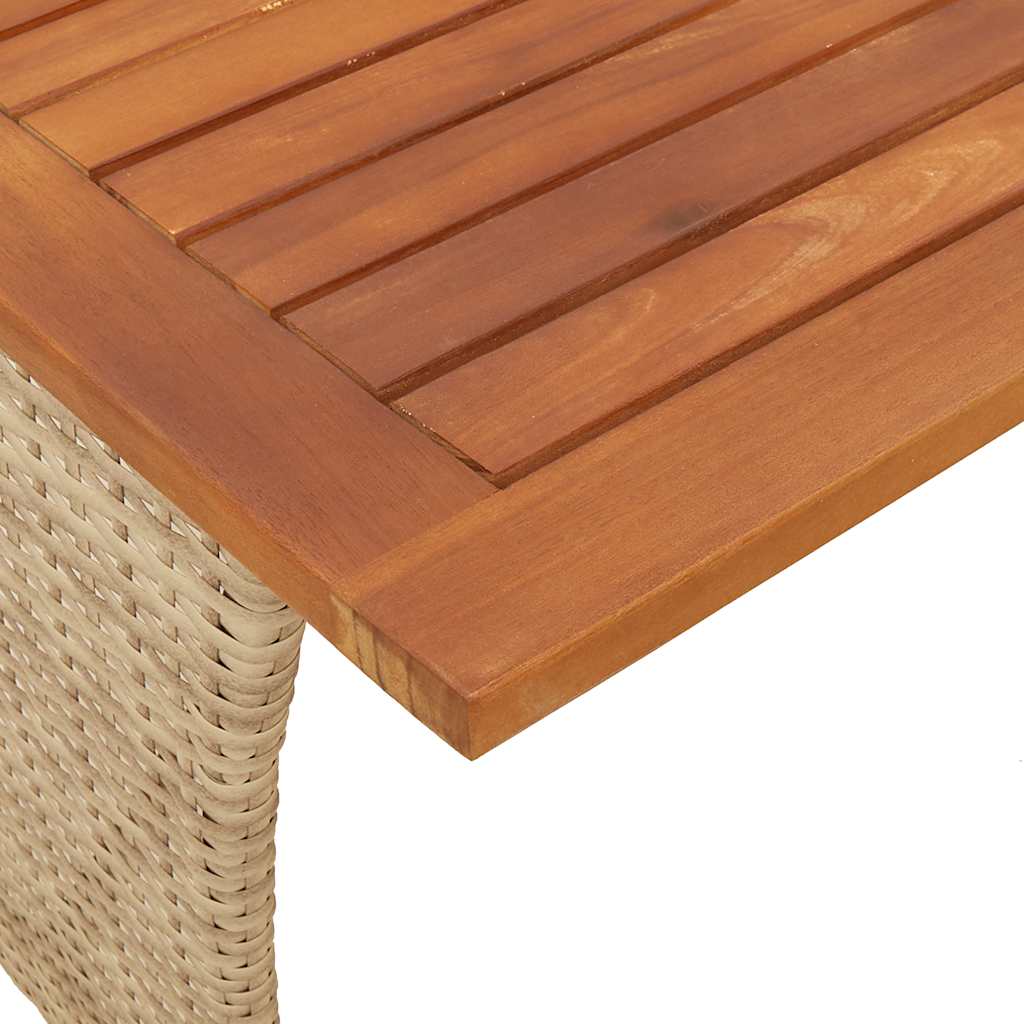 3-tlg. Garten-Essgruppe mit Kissen Beige Poly Rattan