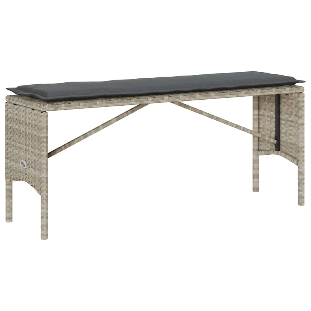 3-piece garden dining set with cushions light grey poly rattan