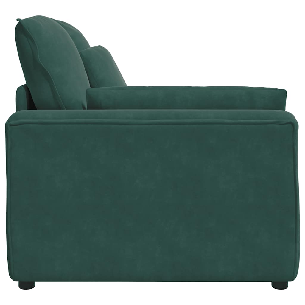 Modular sofa end module with armrest cushion dark green 100 cm