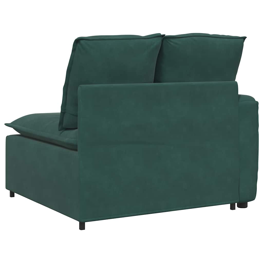 Modular sofa end module with armrest cushion dark green 100 cm