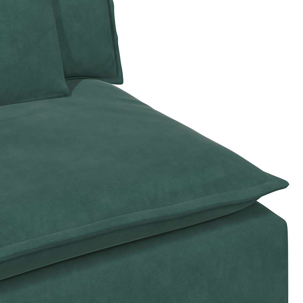 Modular sofa end module with armrest cushion dark green 100 cm