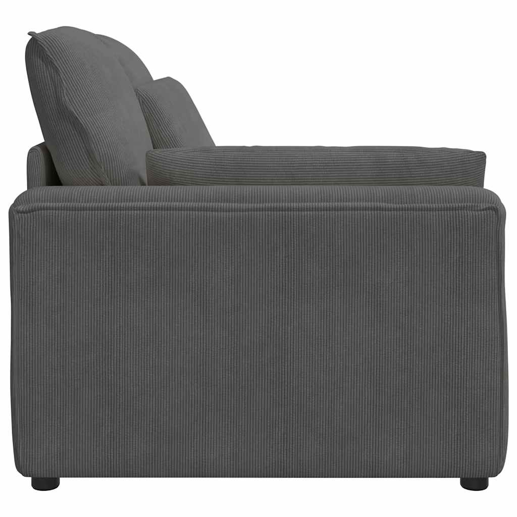 Modular sofa end module with armrest cushion dark grey 100 cm