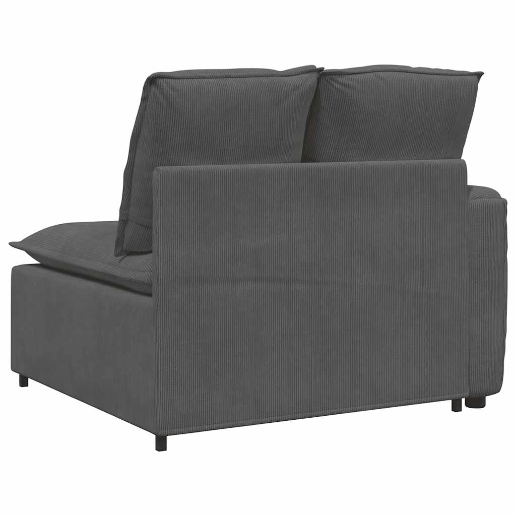 Modular sofa end module with armrest cushion dark grey 100 cm