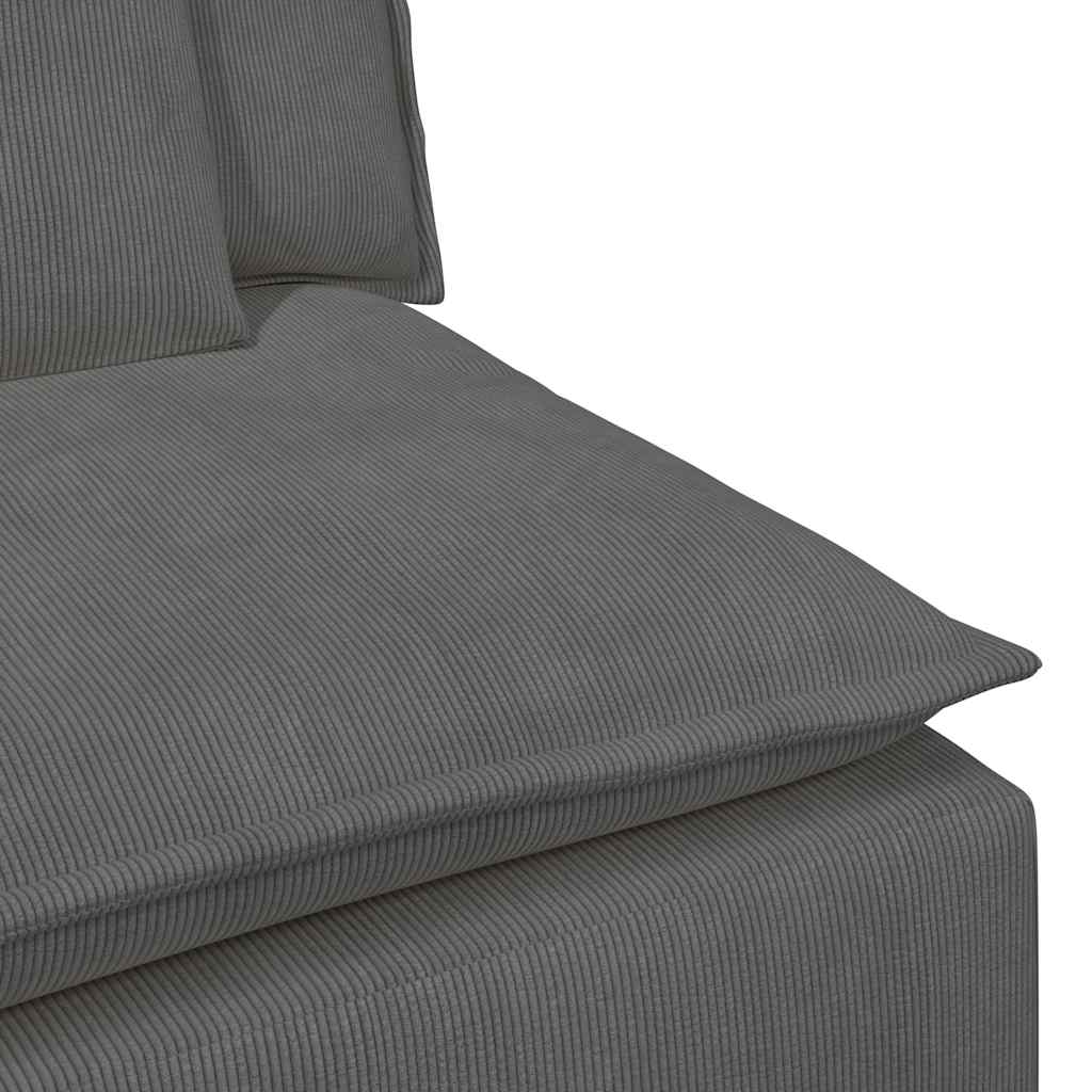 Modular sofa end module with armrest cushion dark grey 100 cm
