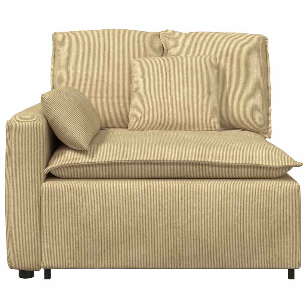 Modulares Sofa Endmodul mit Armlehne Kissen Graugrün 100cm
