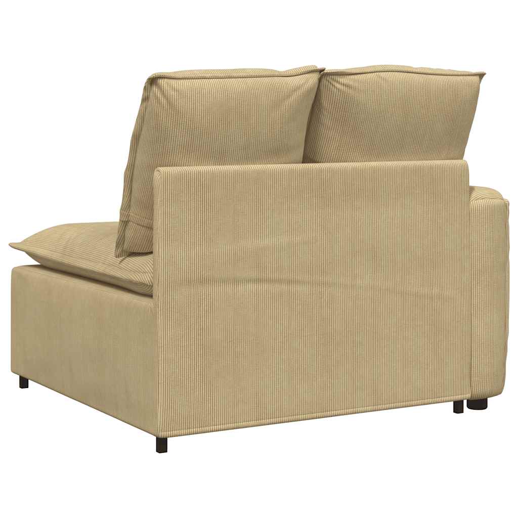 Modulares Sofa Endmodul mit Armlehne Kissen Graugrün 100cm