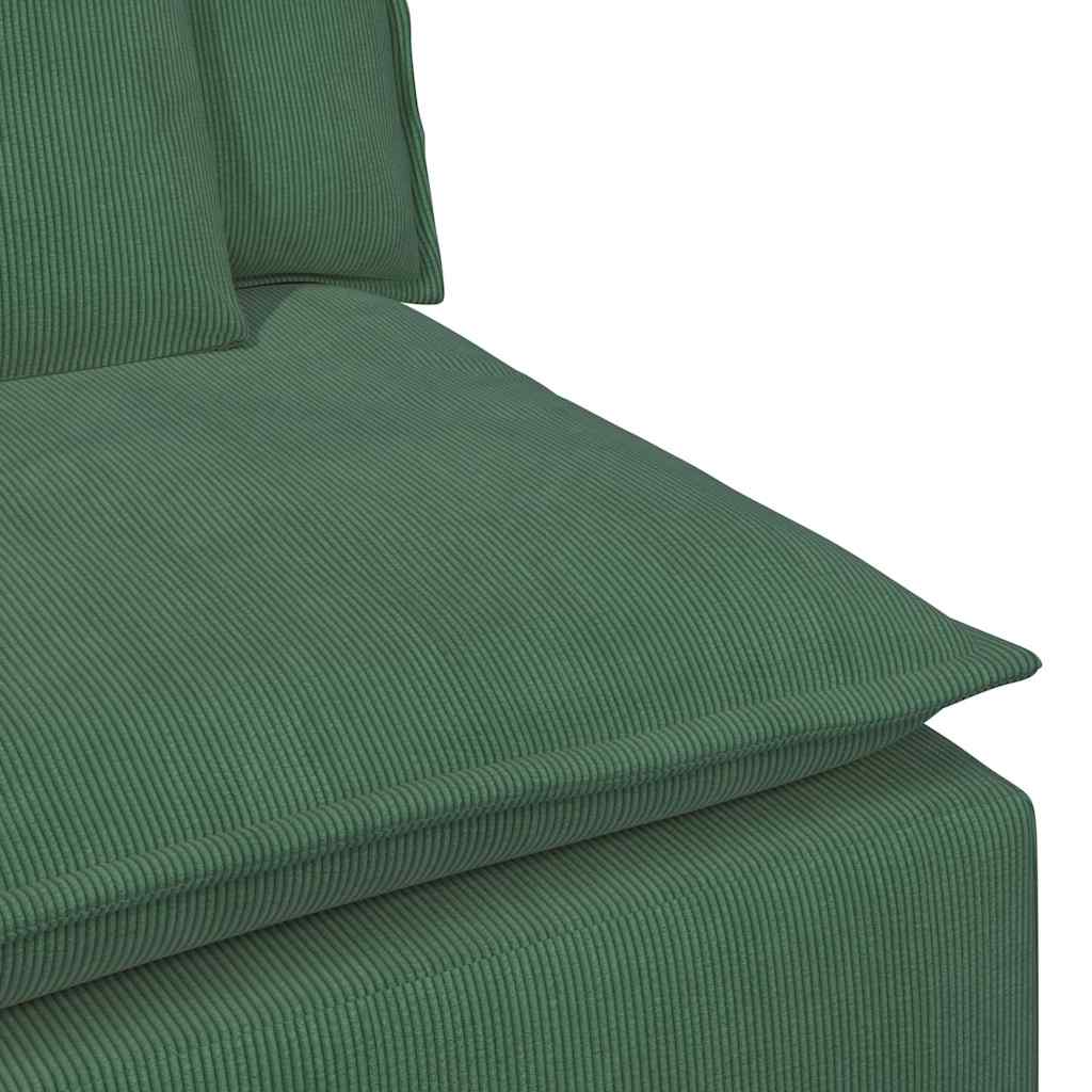 Modulares Sofa Endmodul mit Armlehne Kissen Dunkelgrün 100cm