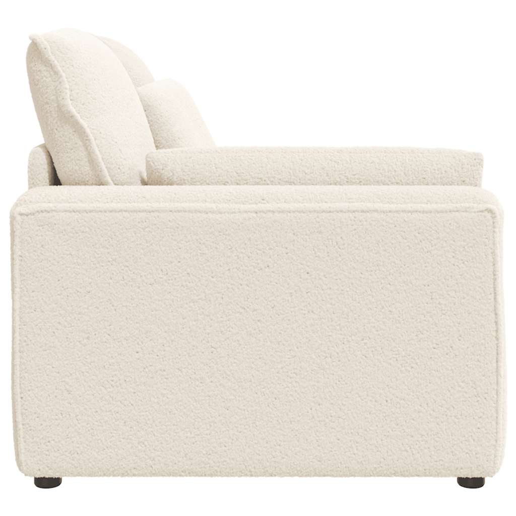 Modulares Sofa Endmodul mit Armlehne Kissen Creme 100 cm