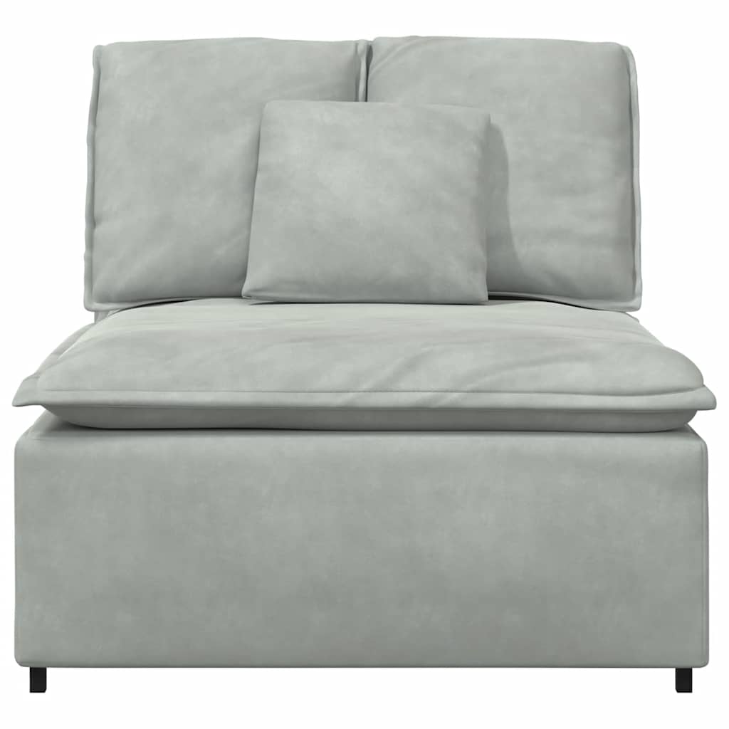 Modulares Sofa Mittelmodul mit Kissen Hellgrau 100 cm