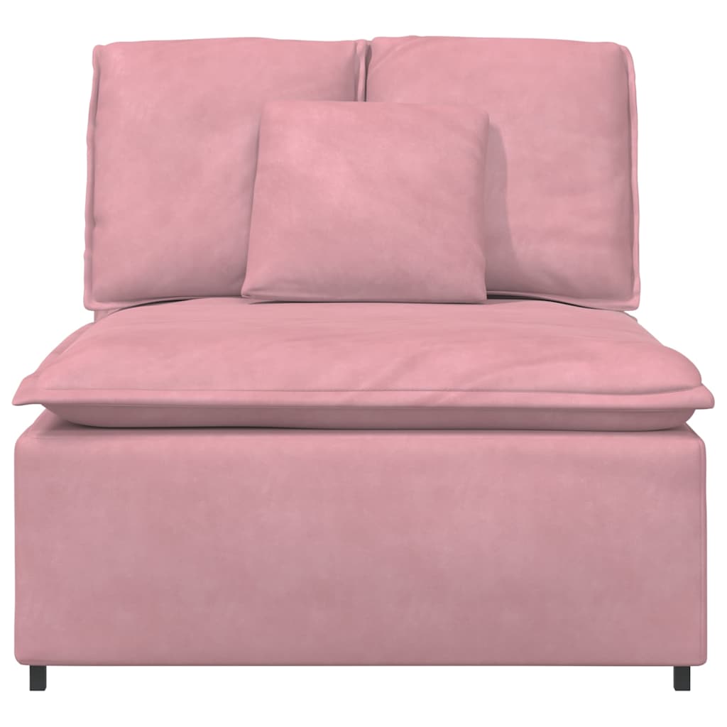 Modulares Sofa Mittelmodul mit Kissen Rosa 100 cm