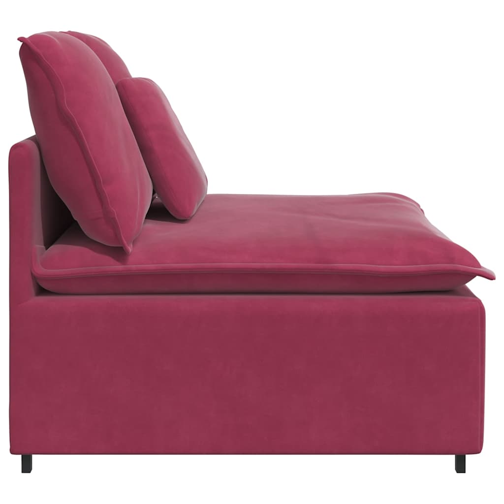 Modulares Sofa Mittelmodul mit Kissen Weinrot 100 cm
