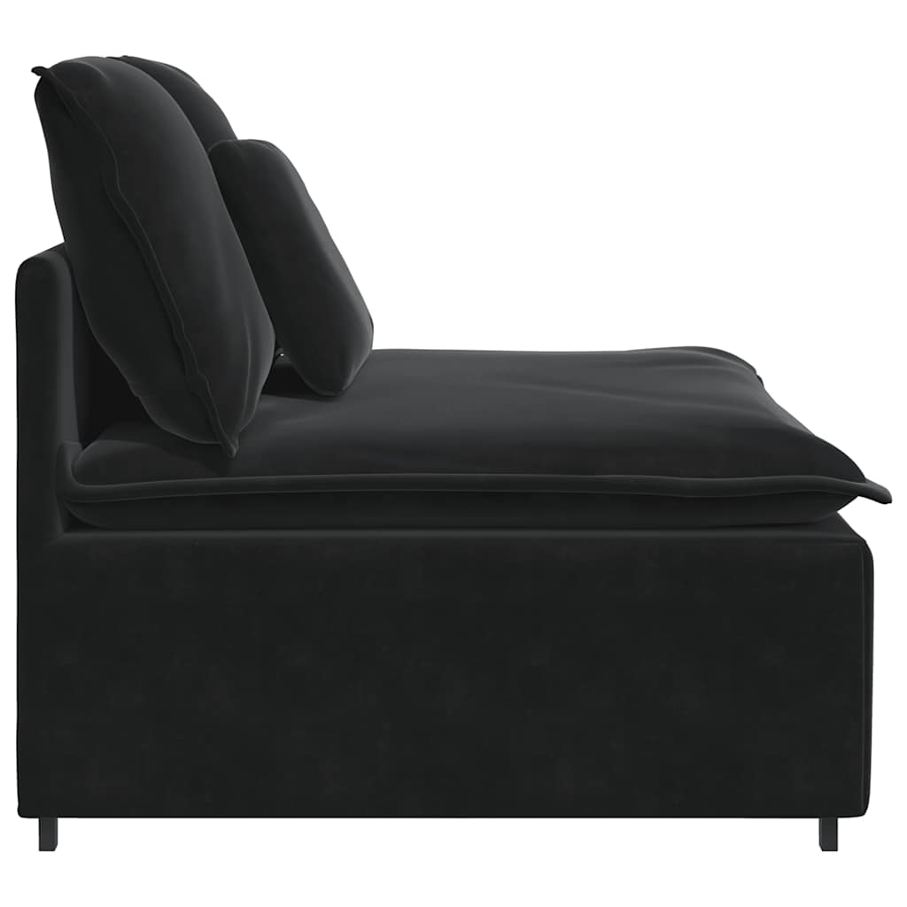 Modulares Sofa Mittelmodul mit Kissen Schwarz 100 cm