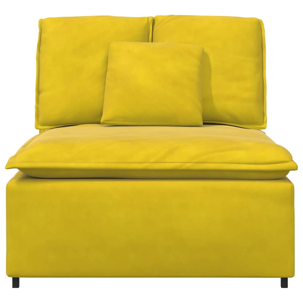 Modulares Sofa Mittelmodul mit Kissen Gelb 100 cm