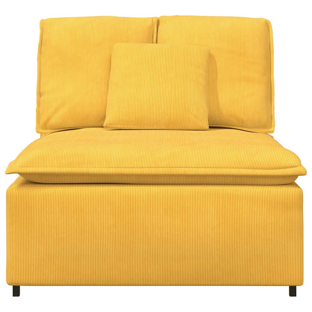 Modulares Sofa Mittelmodul mit Kissen Hellgelb 100 cm