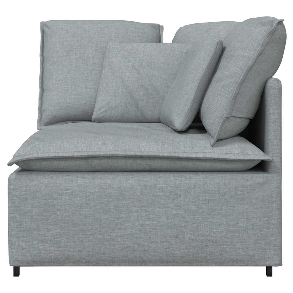 Modulares Sofa Eckmodul mit Kissen Hellgrau 100 cm