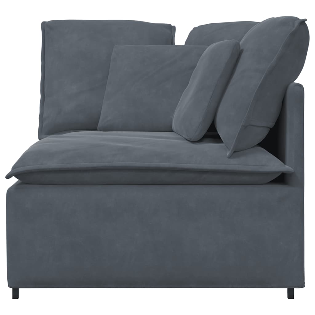 Modulares Sofa Eckmodul mit Kissen Dunkelgrau 100 cm