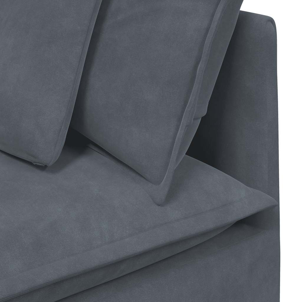 Modulares Sofa Eckmodul mit Kissen Dunkelgrau 100 cm
