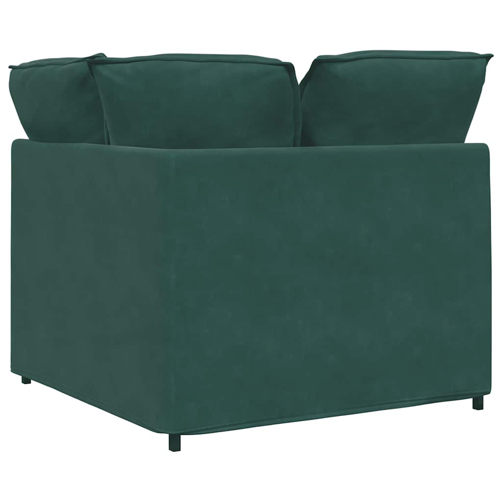 Modulares Sofa Eckmodul mit Kissen Dunkelgrün 100 cm