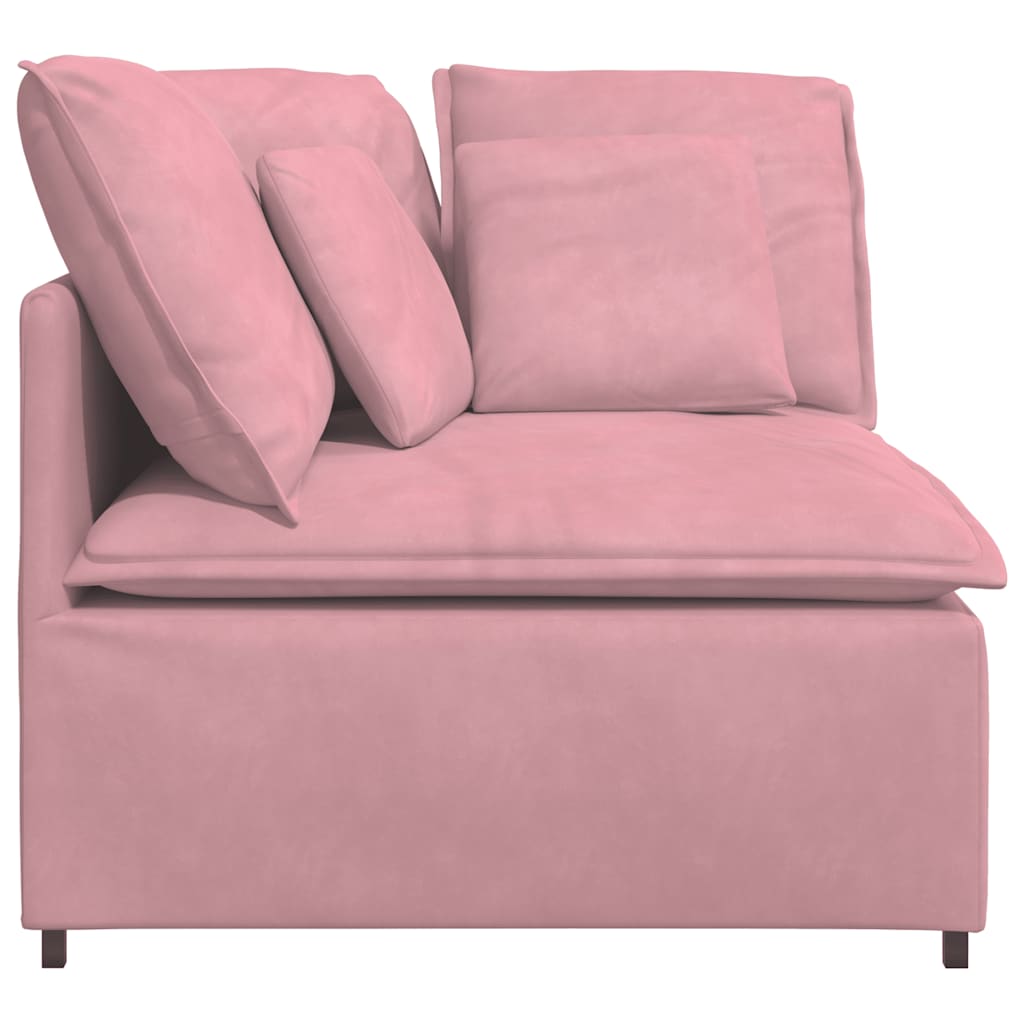 Modulares Sofa Eckmodul mit Kissen Rosa 100 cm