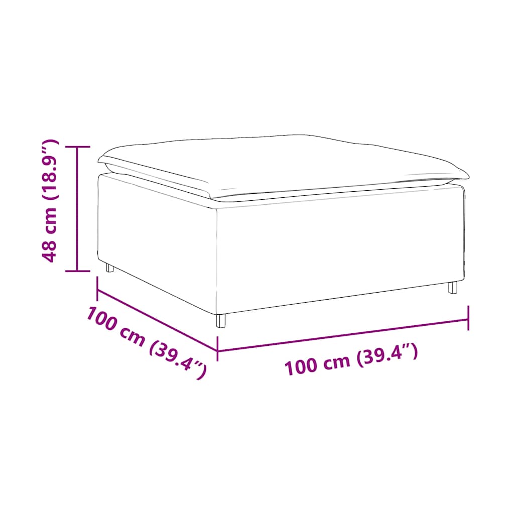 Modulares Sofa-Fußhocker-Modul Taupe 100x100x48 cm