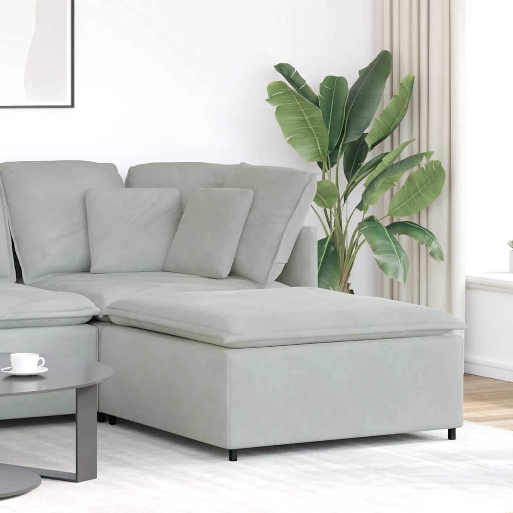Modulares Sofa Fußhocker-Modul Hellgrau 100x100x48 cm