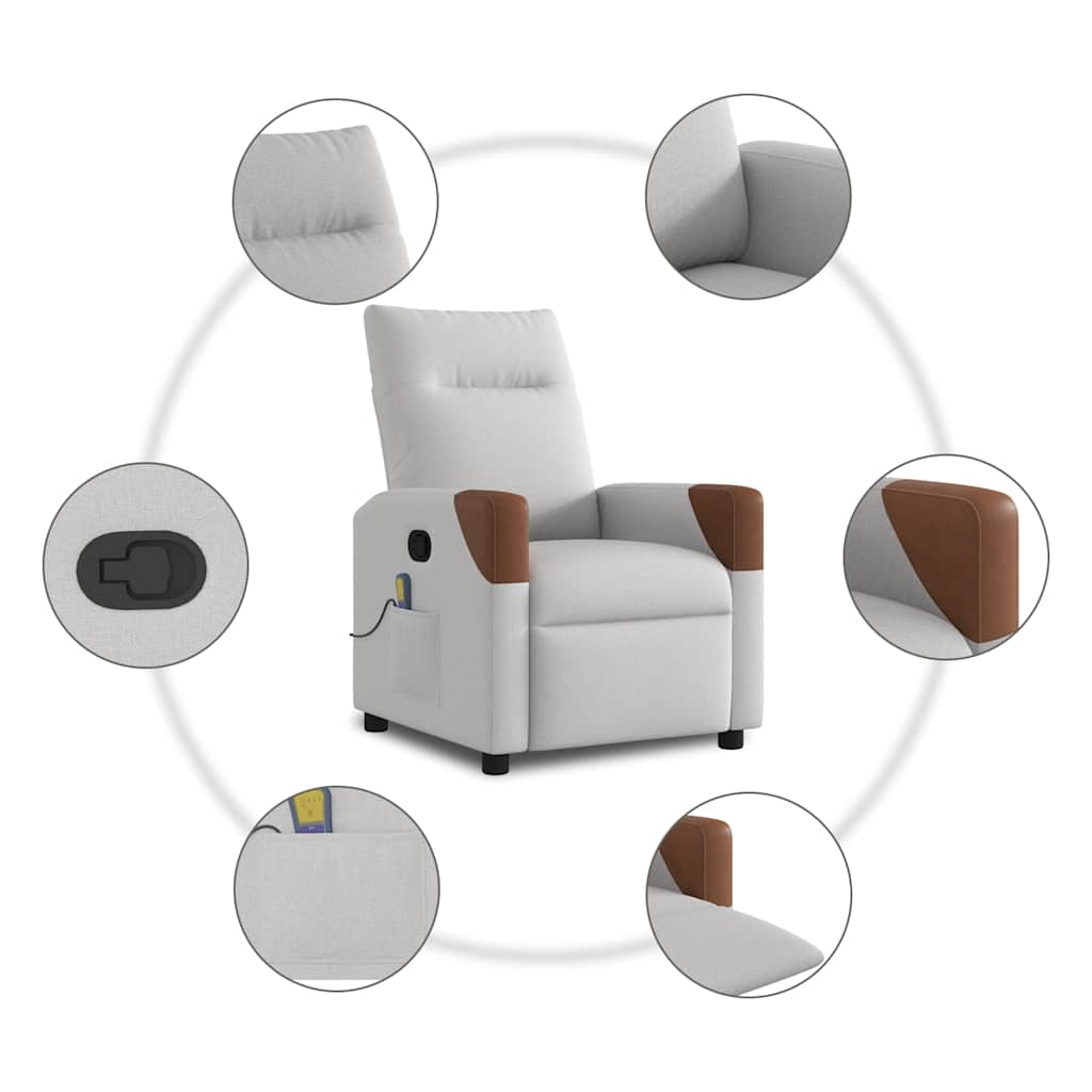 massage chair cloud gray fabric