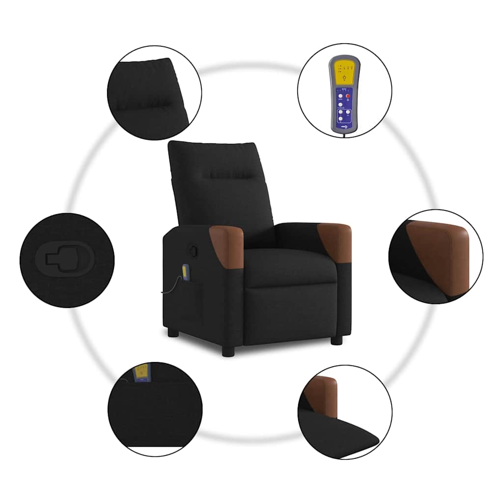 Massage Chair Black Fabric