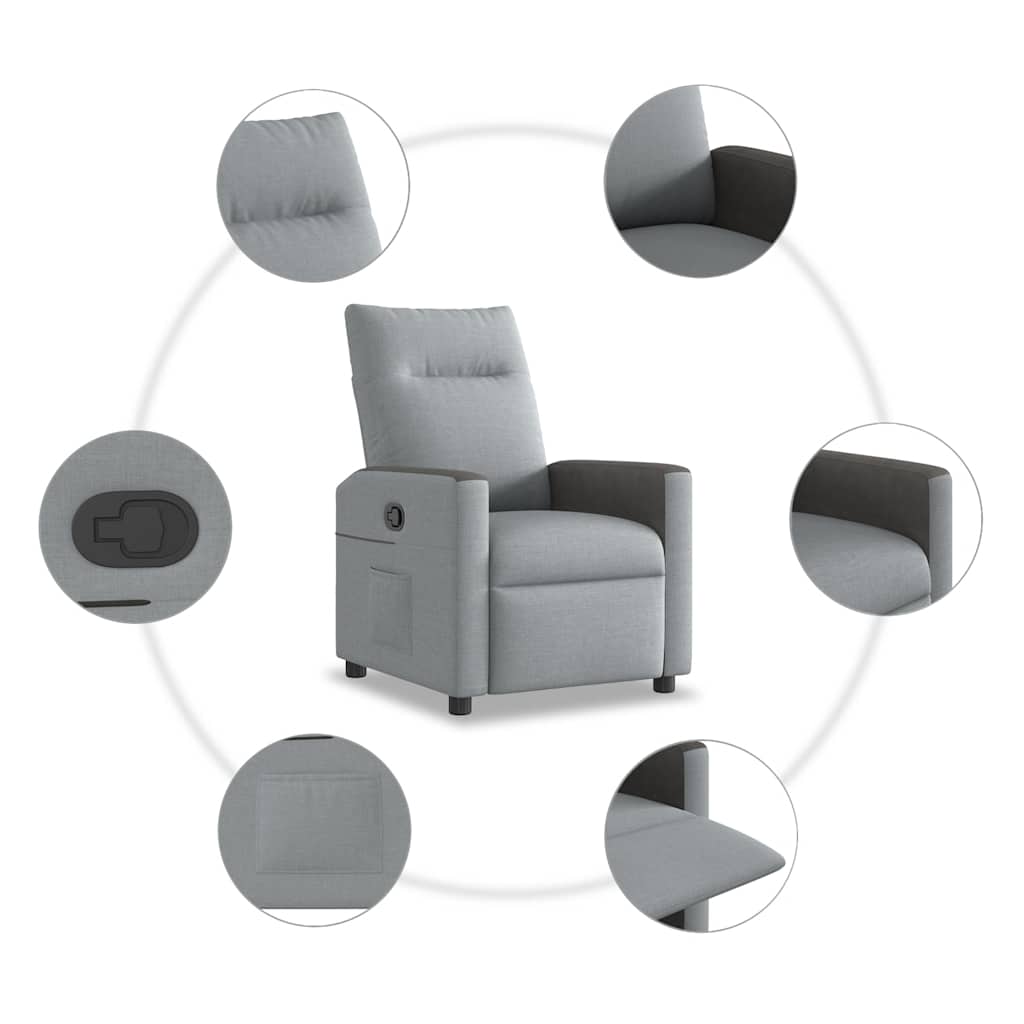 Relaxing Chair Light Gray Fabric