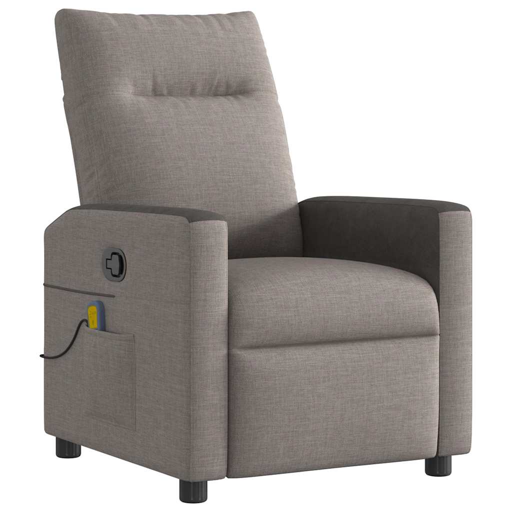 Massagesessel Taupe Stoff