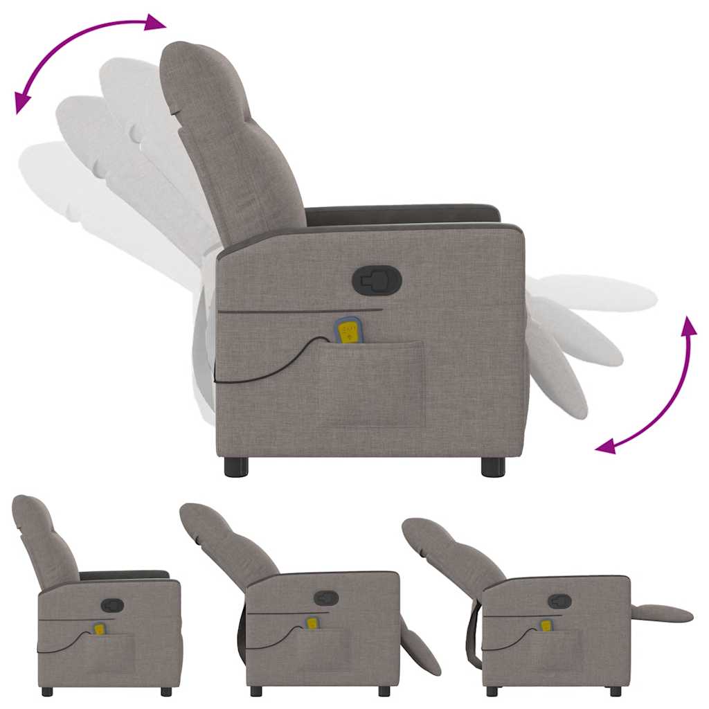 Massagesessel Taupe Stoff