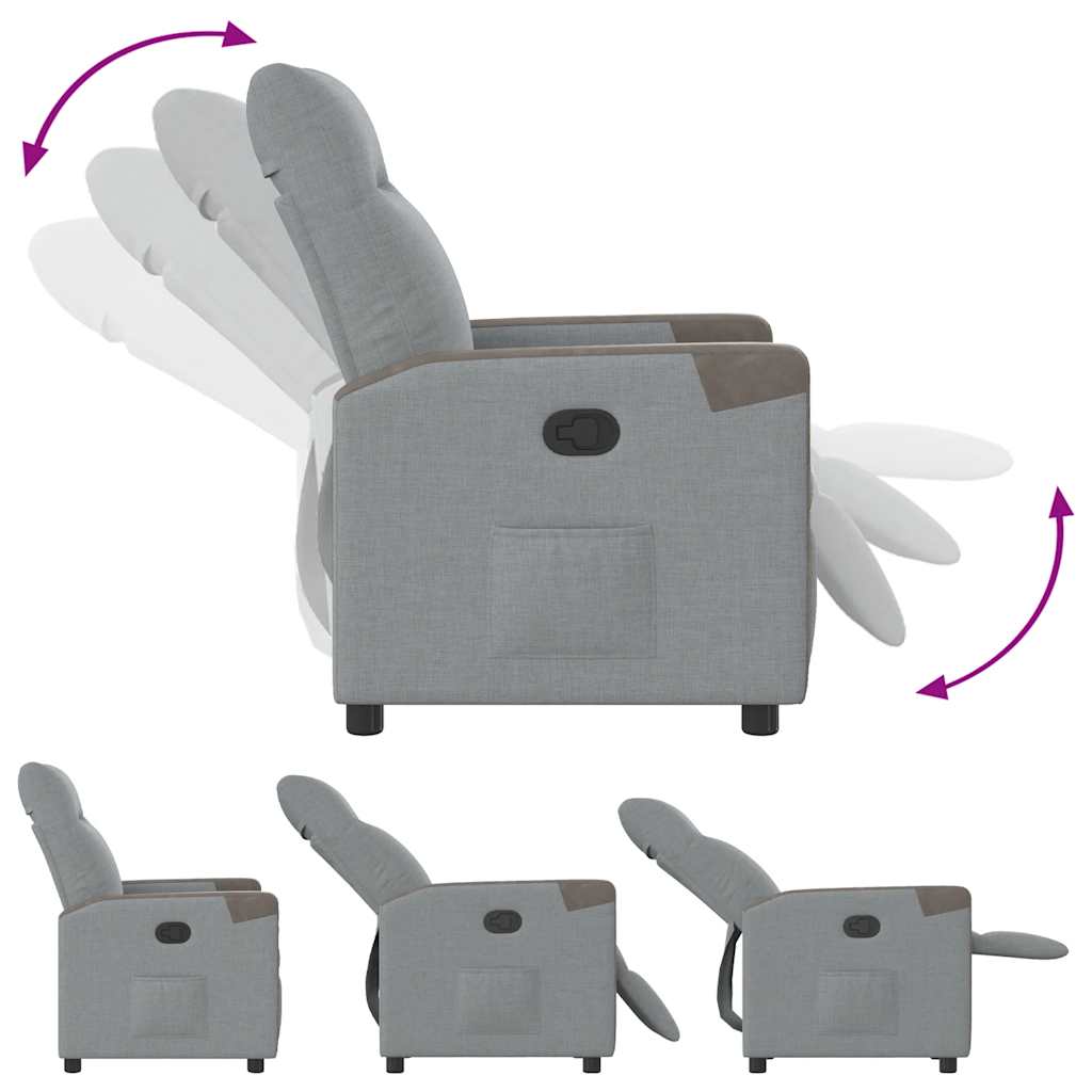 Relaxing Chair Light Gray Fabric