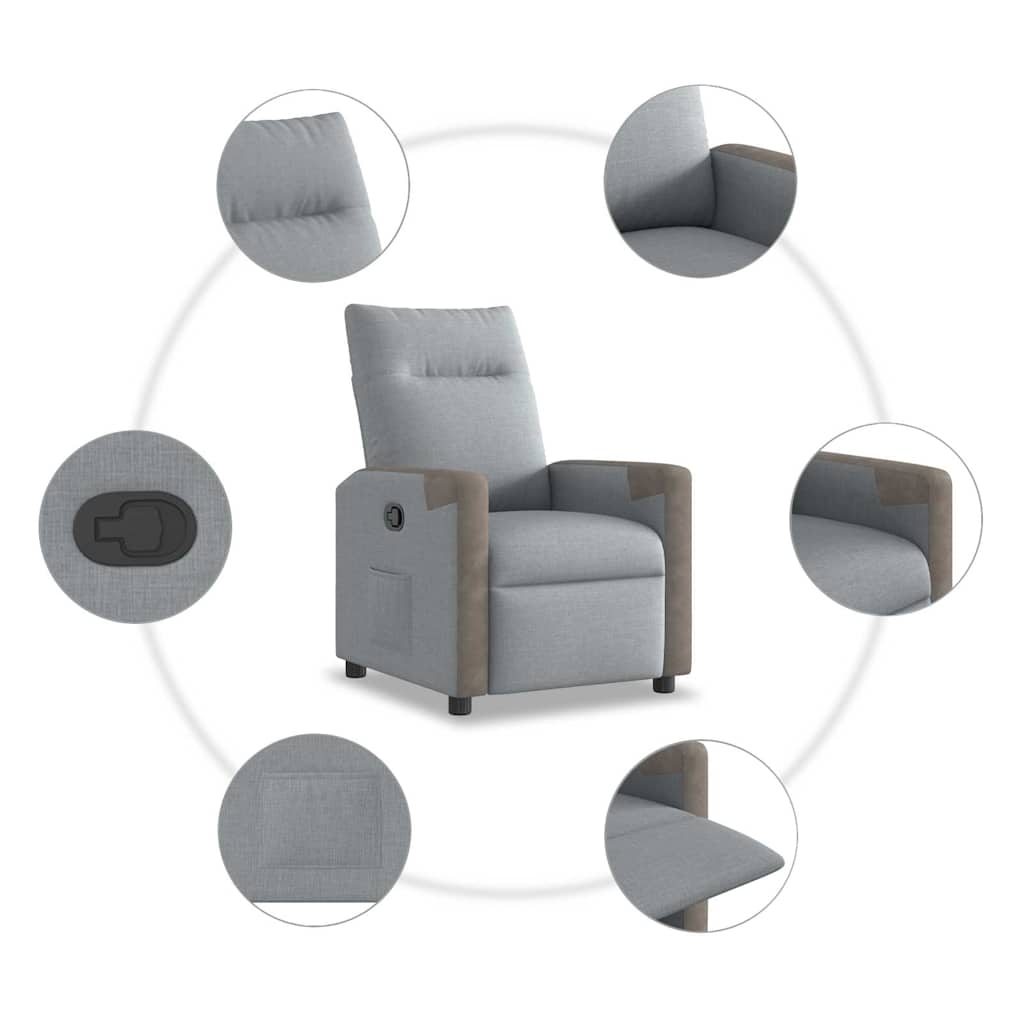 Relaxing Chair Light Gray Fabric