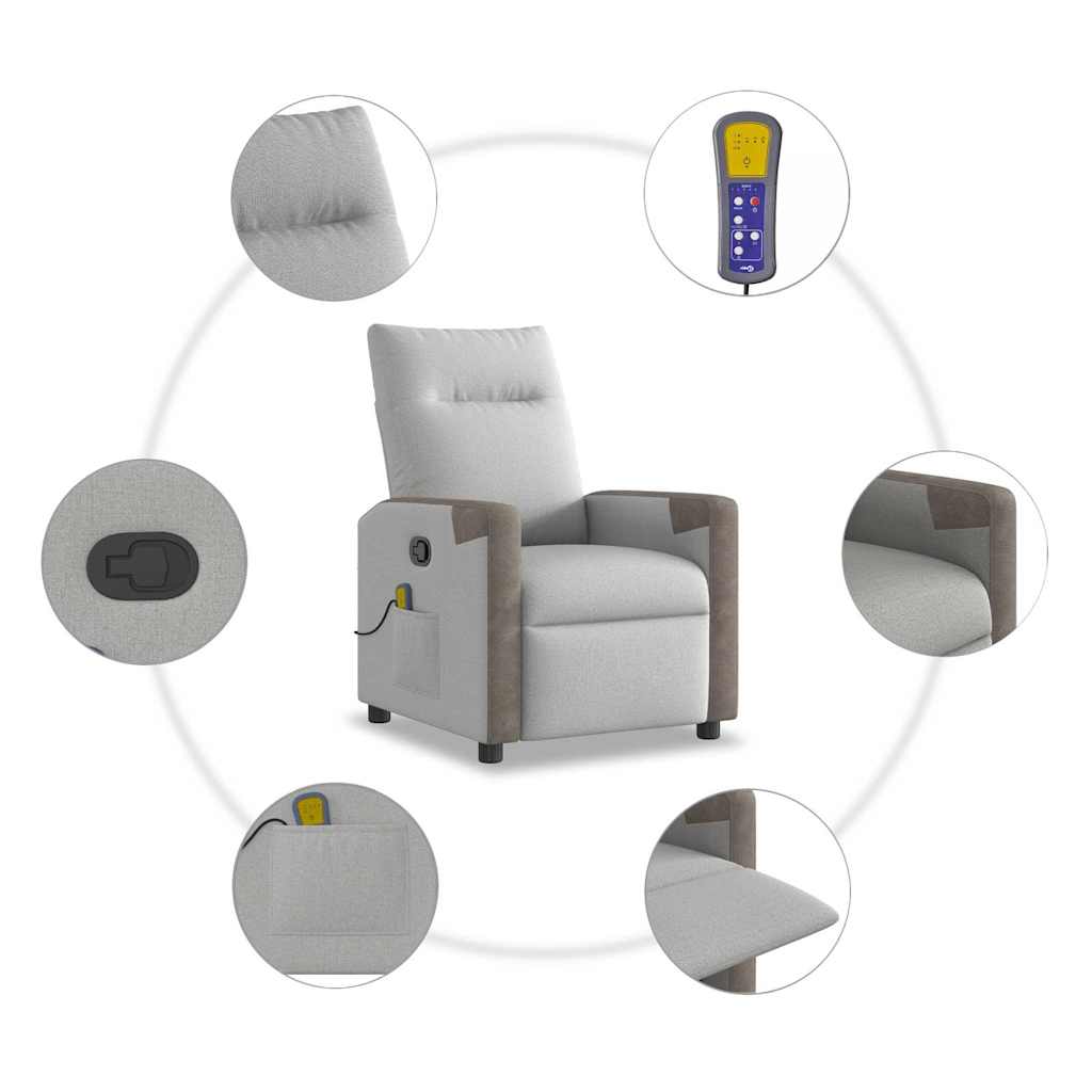 massage chair cloud gray fabric