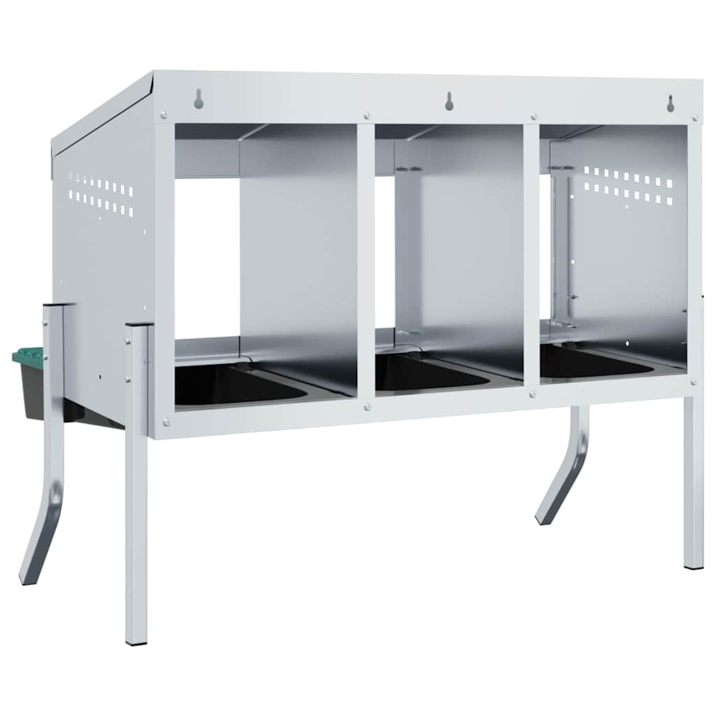 Hühner-Nistkasten 4 Fächer mit Beinen Verzinkter Stahl