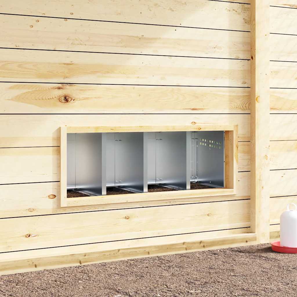 Hühner-Nistkasten 4 Fächer Wandmontage Verzinkter Stahl