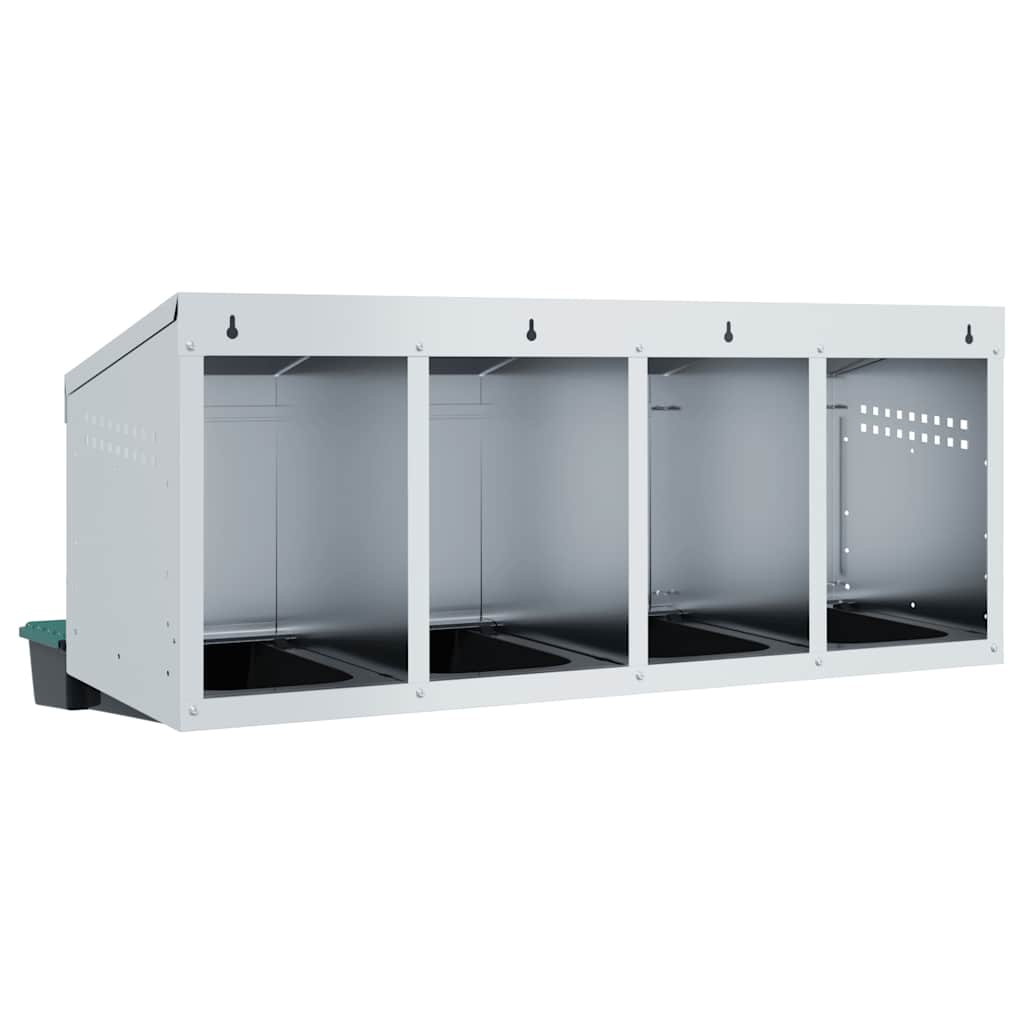 Hühner-Nistkasten 4 Fächer Wandmontage Verzinkter Stahl