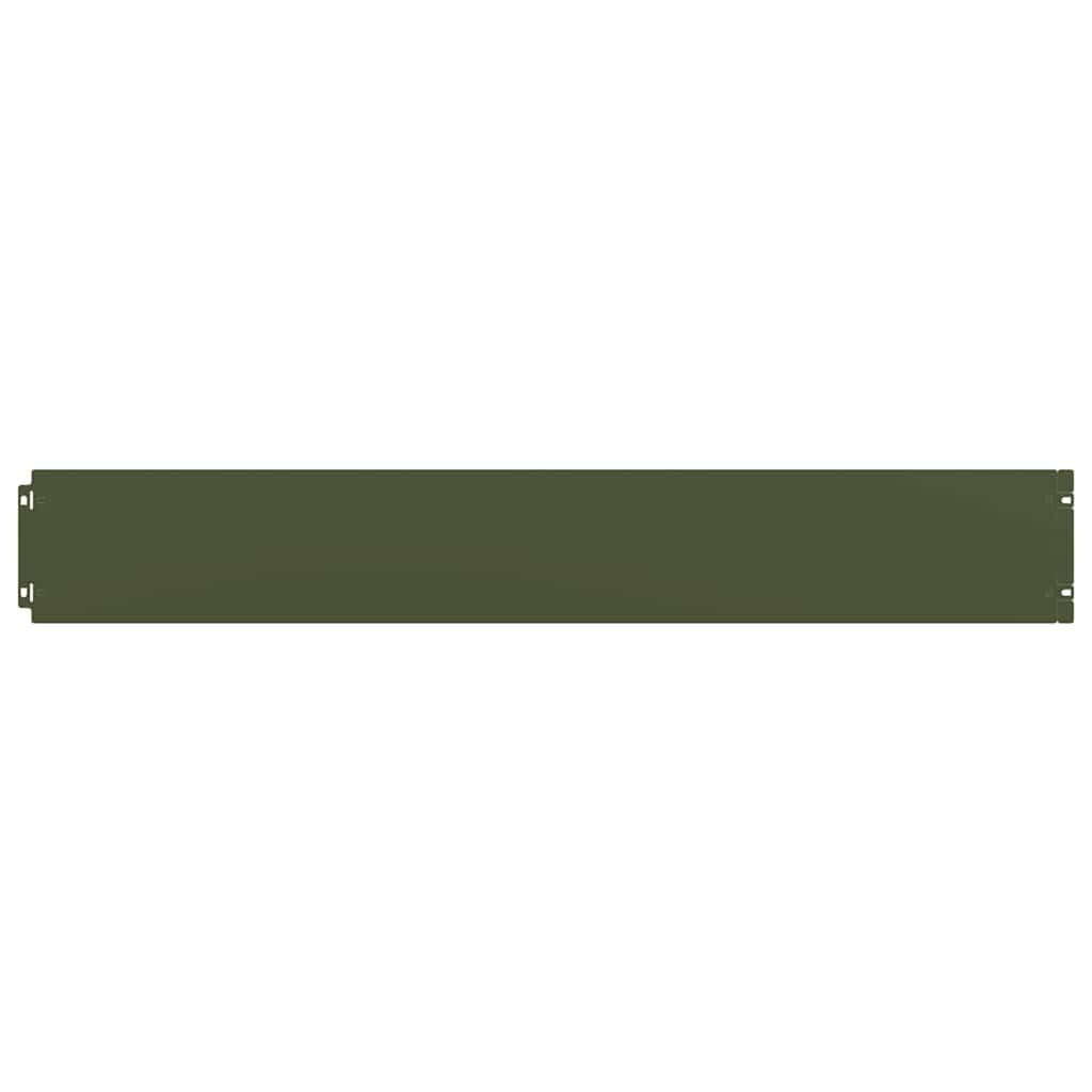 Lawn edging 10 pcs. Olive green 15x103 cm Cold-rolled steel