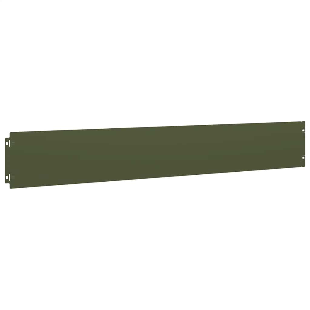 Lawn edging 10 pcs. Olive green 15x103 cm Cold-rolled steel