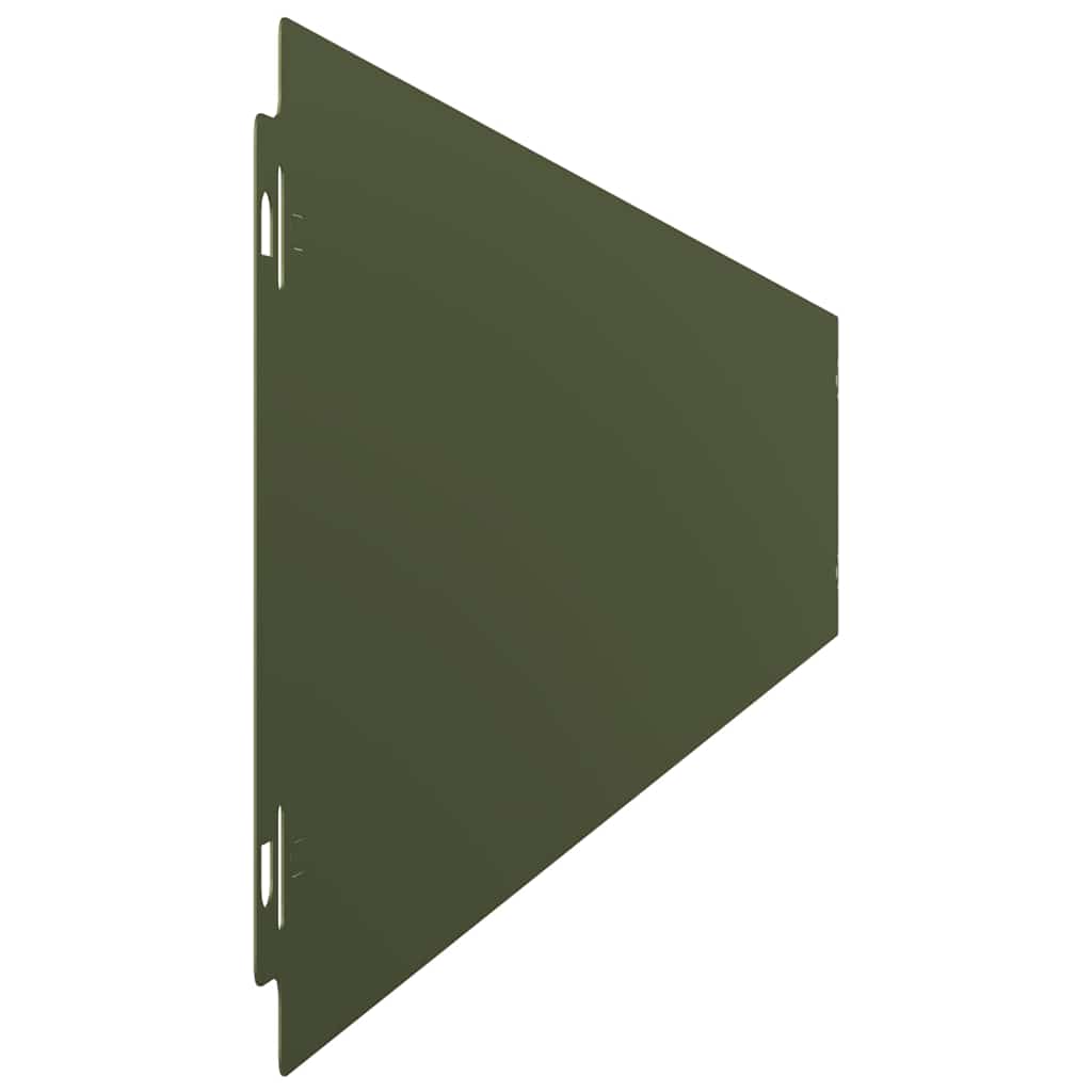 Lawn edging 10 pcs. Olive green 15x103 cm Cold-rolled steel