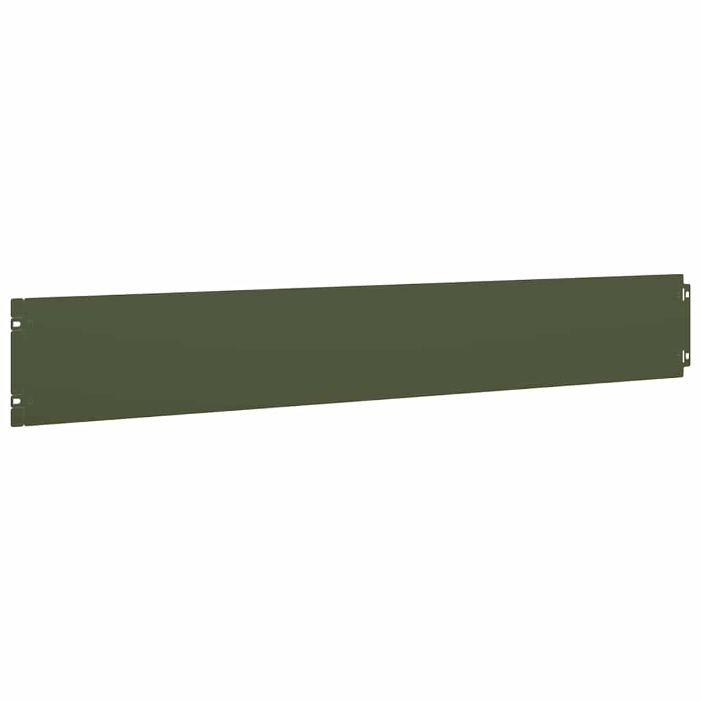 Lawn edging 10 pcs. Olive green 15x103 cm Cold-rolled steel