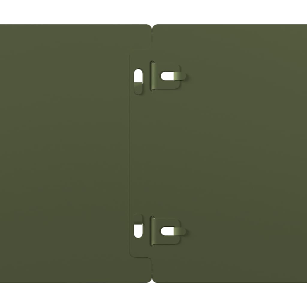 Lawn edging 10 pcs. Olive green 15x103 cm Cold-rolled steel