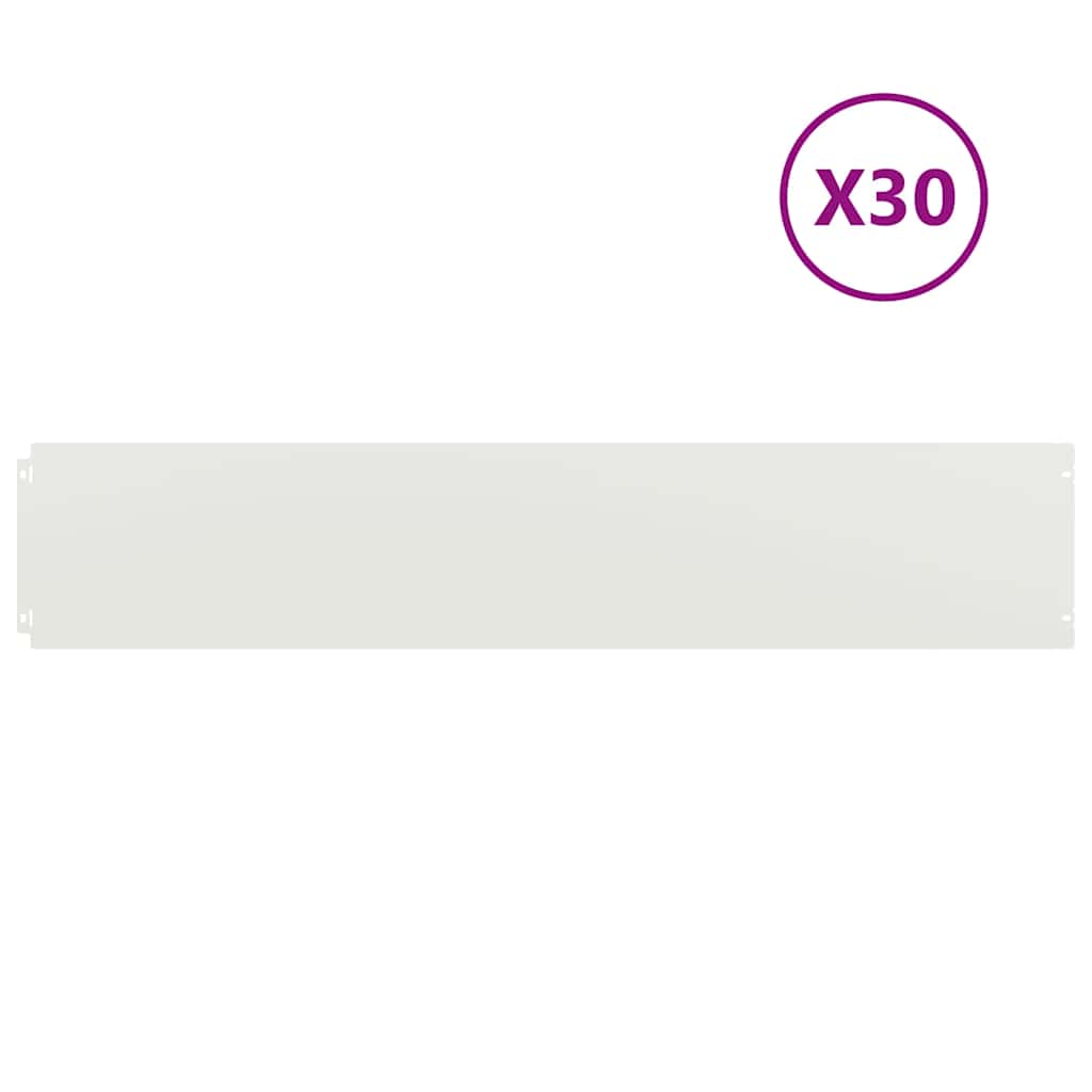 Rasenkanten 30 Stk. Weiß 20x103 cm Kaltgewalzter Stahl