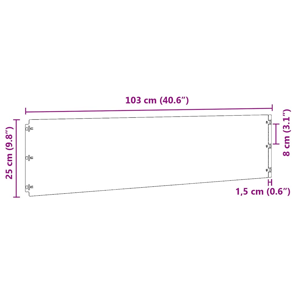 Lawn Edges 10 pcs. Black 25x103 cm Cold-rolled Steel
