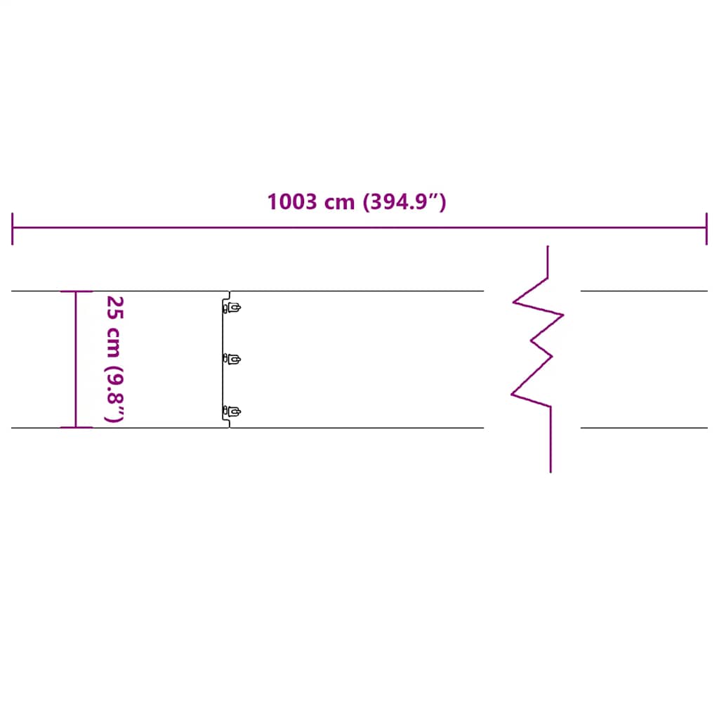 Lawn Edges 10 pcs. Black 25x103 cm Cold-rolled Steel