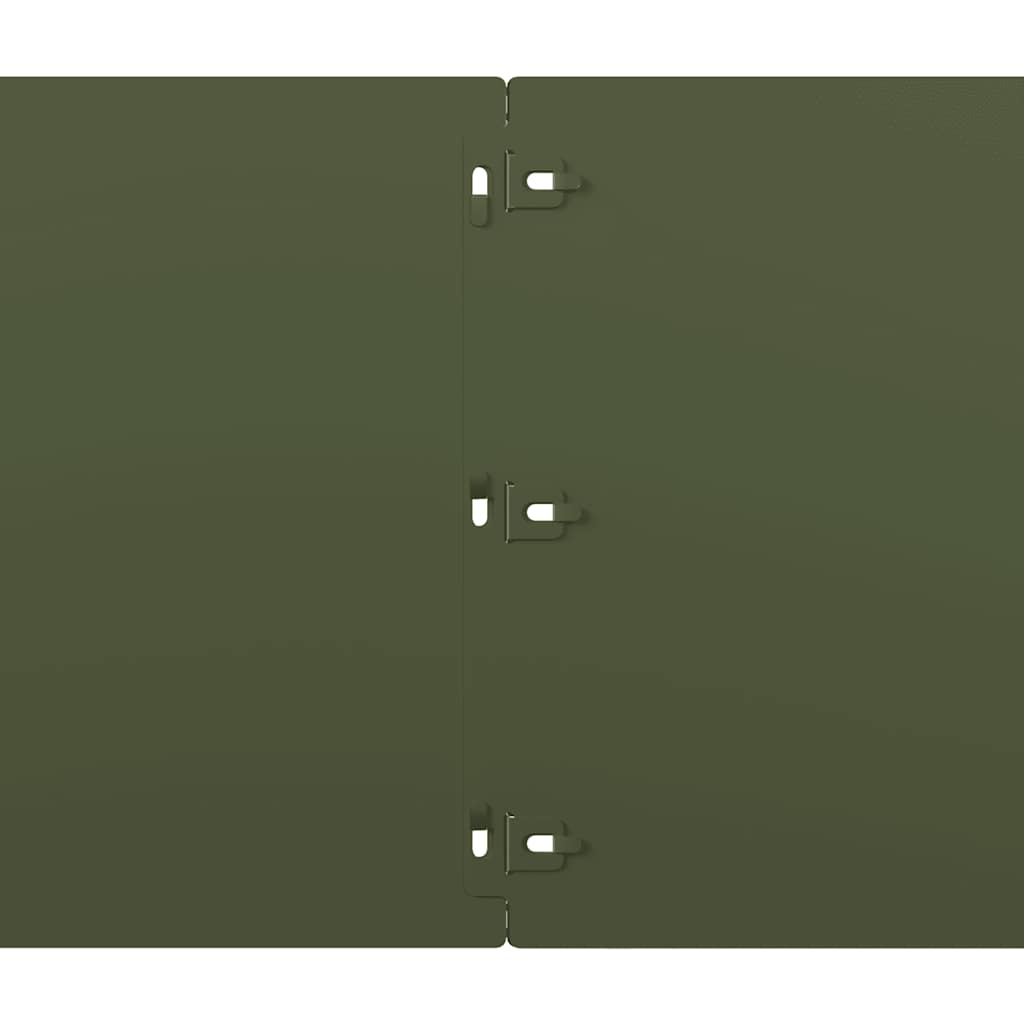 Lawn edging 20 pcs. Olive green 25x103 cm Cold-rolled steel